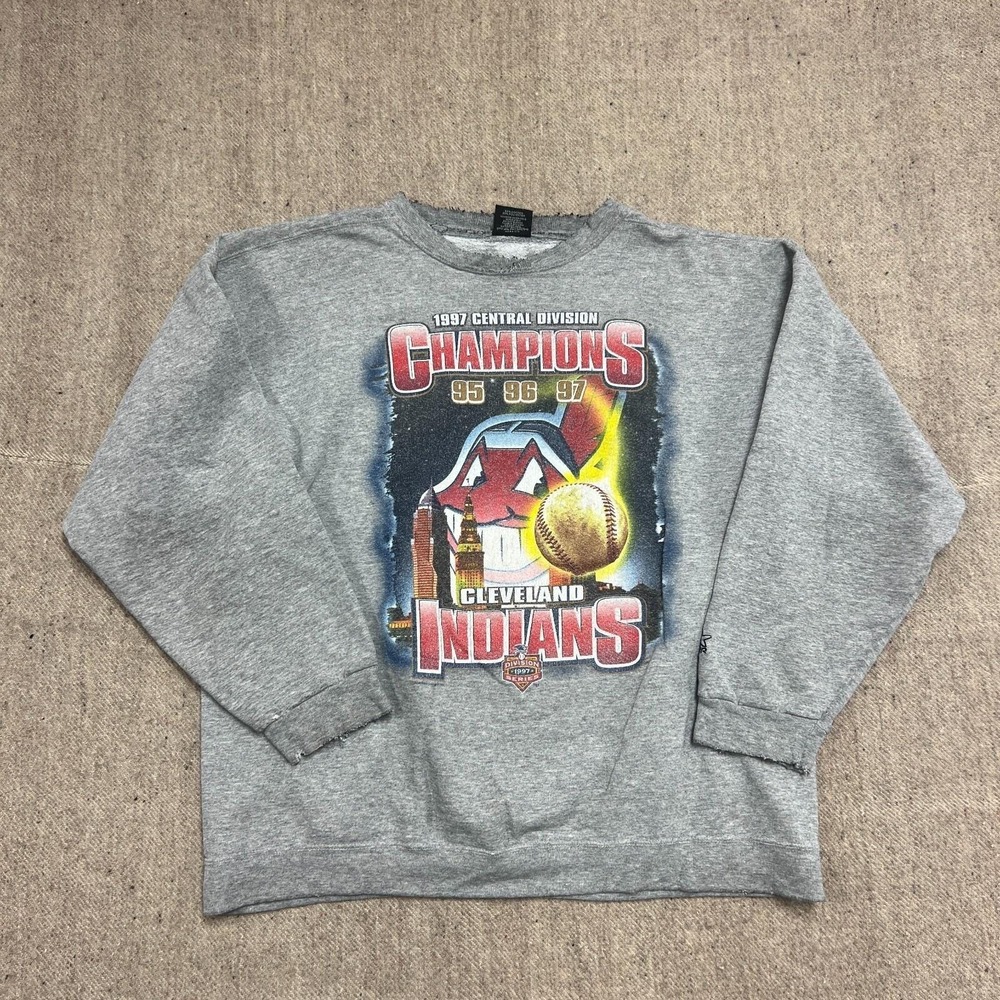 Vintage Cleveland Indians Sweatshirt Mens Large Gray 1990s Starter‎